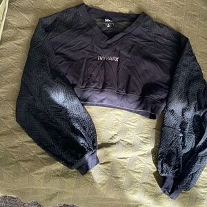 Ivy Park Black Crop Top Sweatshirt